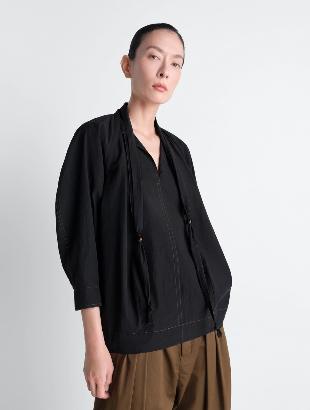 Lemaire BLOUSE WITH SCARF IN CREPE COTTON